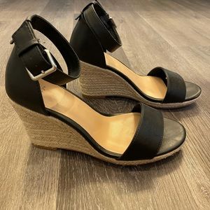 Black and Tan Wedge Heels